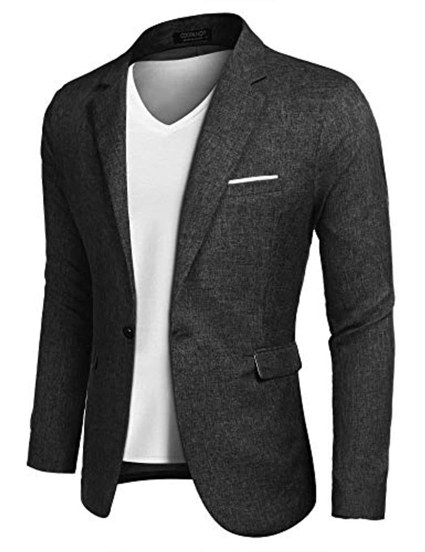 Product MAXMODA Blazer Hombre Slim Fit Chaqueta Blazer Casual Botón Negro