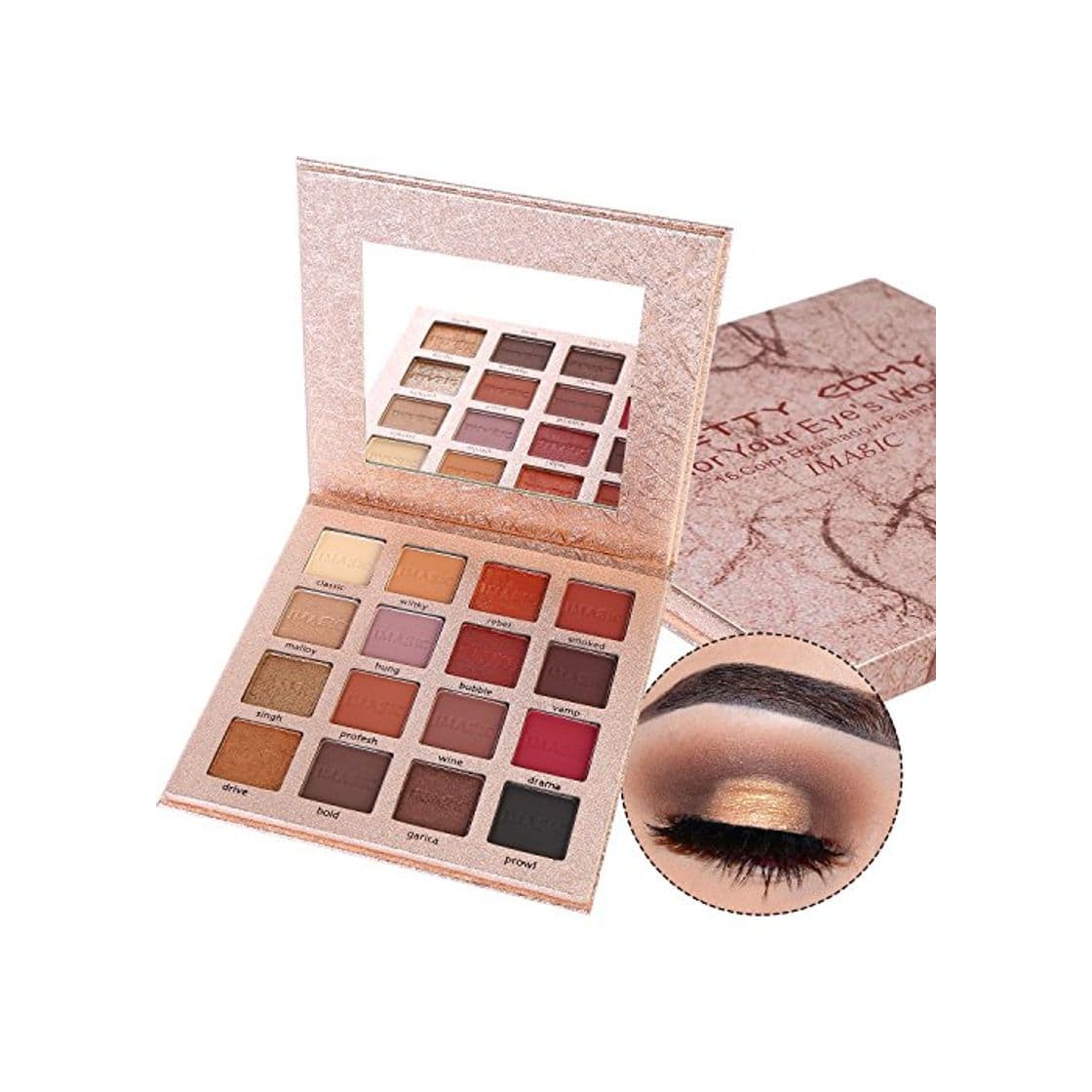 Belleza Pretty Comy 16 colores sombra de ojos mate Shimmer impermeable durable paleta