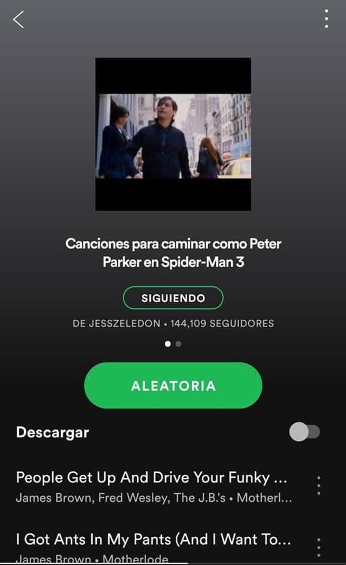 Canción Canciones para caminar como peter parker en Spiderman 3