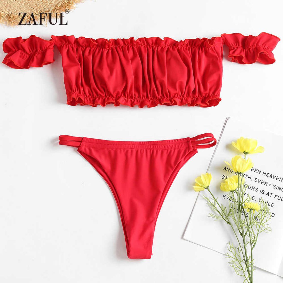 Fashion ZAFUL - Conjunto de bikini para mujer con rejilla