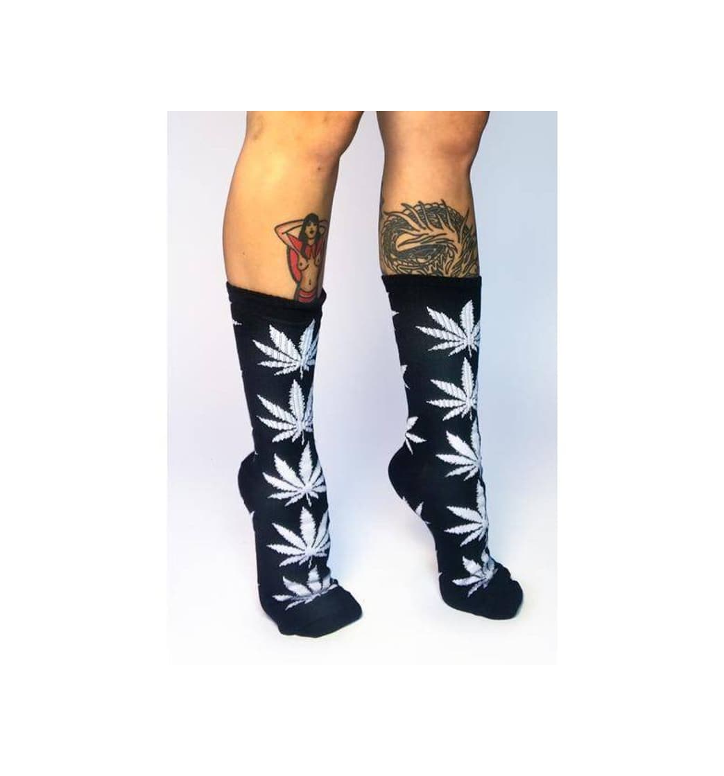 Fashion HUF Black Plantlife Crew Socks 