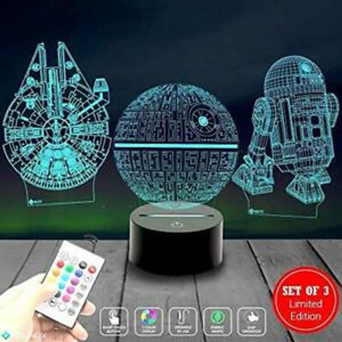 Fashion Lámpara 3D LED Star Wars