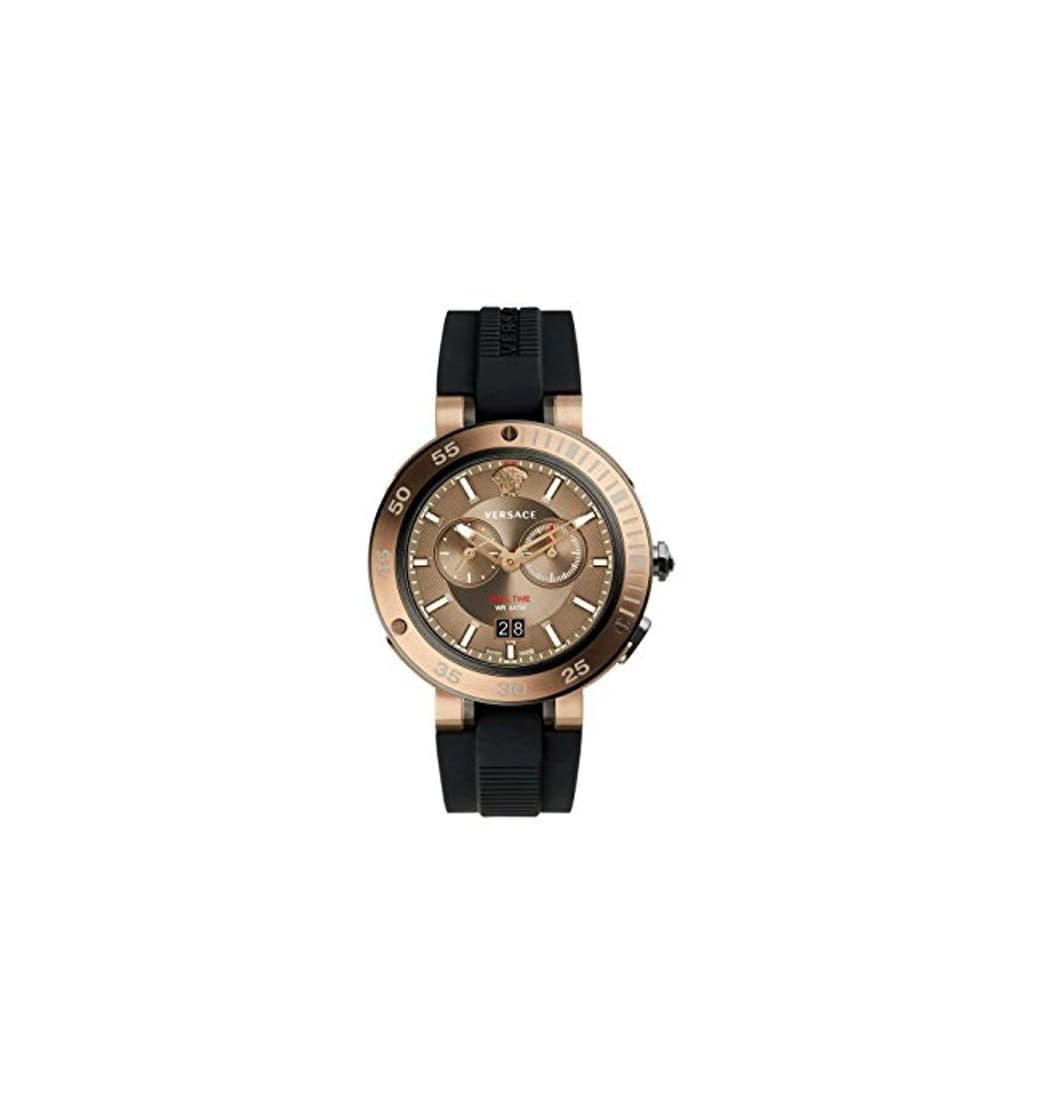 Moda Versace Reloj Cronógrafo para Hombre de Cuarzo con Correa en Caucho VCN030017