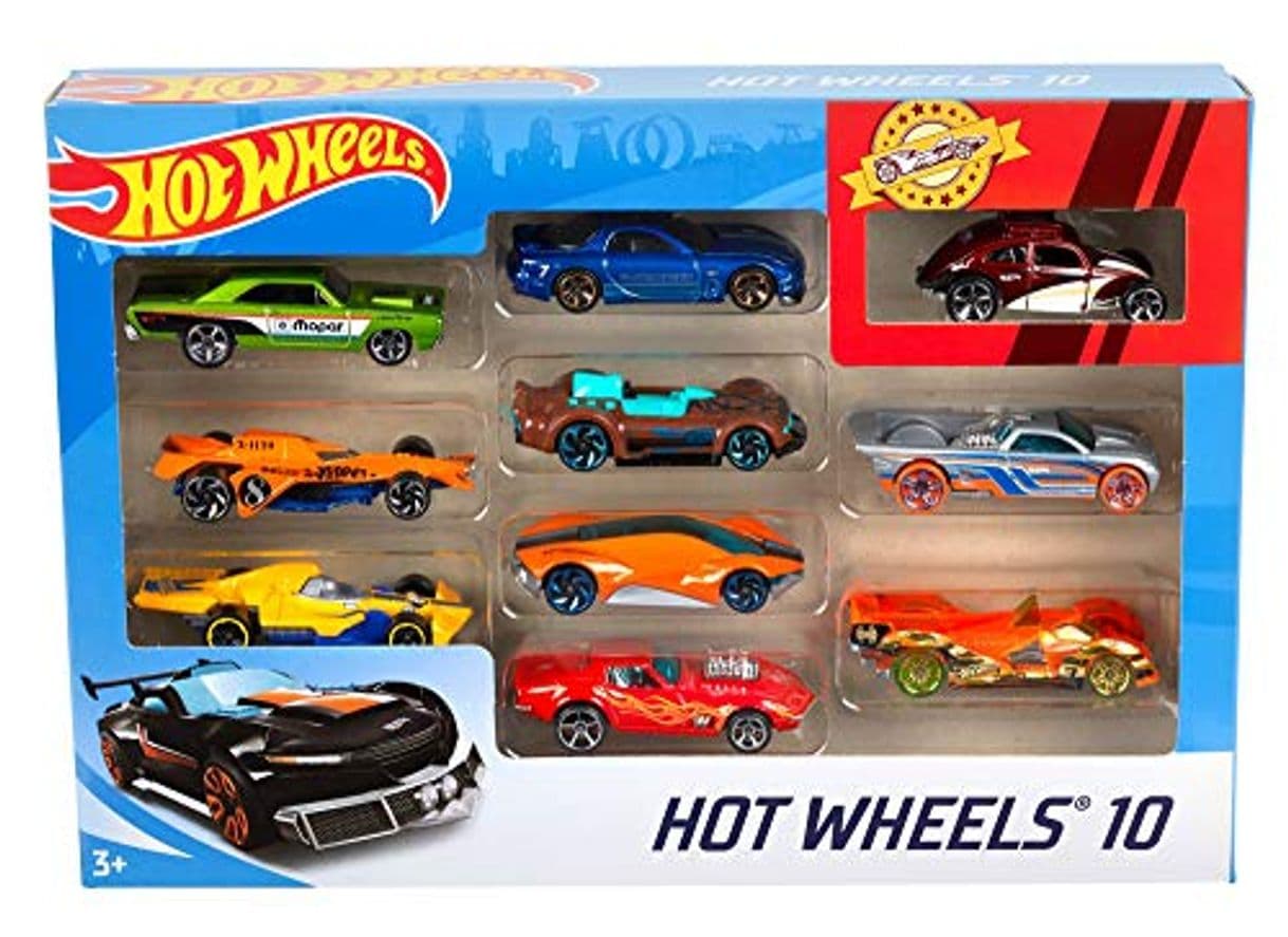 Product Hot Wheels Pack de 10 vehículos, coches de juguete