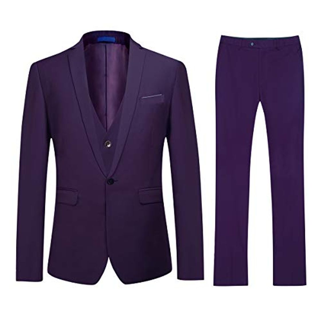 Producto Traje para Hombre 3 Piezas Slim Fit Elegantes Vestir Trajes 1 Botón Blazer Chalecos y Pantalones