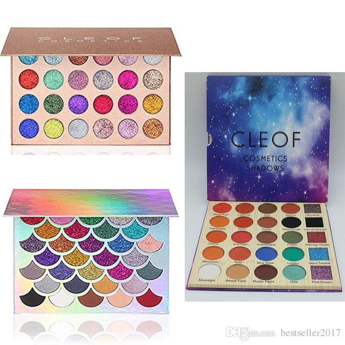 Belleza Paleta de sombras de ojos con purpurina prensada en 24 colores