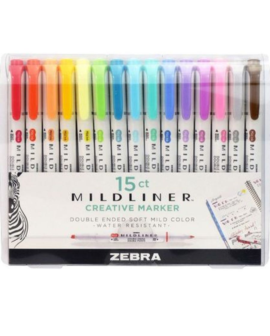 Moda Zebra Pen, Marcatextos Mildliner, 15 Piezas