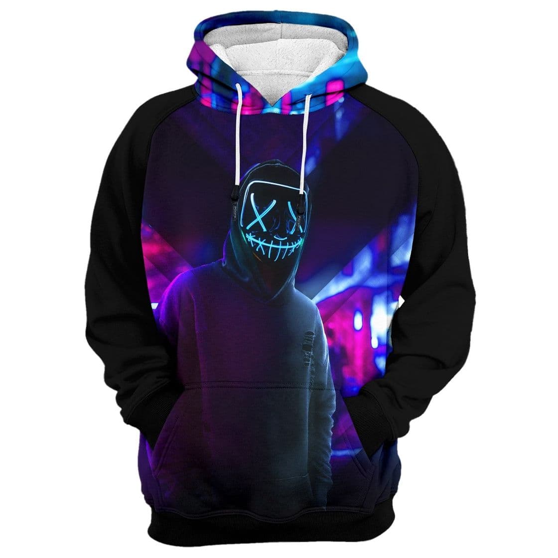 Fashion Neon Face Cropped Hoodie — Fresh Hoods