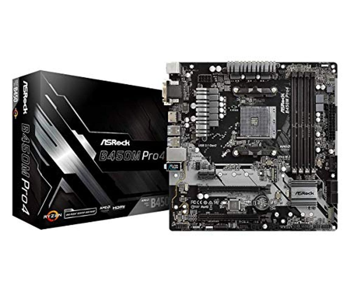 Producto ASRock B450M Pro4 90-MXB8F0-A0UAYZ - Placa de Base