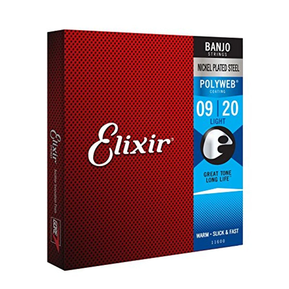 Producto Elixir Banjos ultra-finas Nanoweb Coating Light - Cuerda para banjos (0.009-0.020