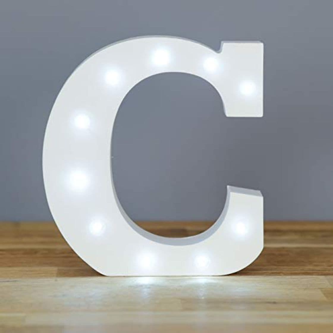 Product Up in Lights Muestra decorativa de madera blanca de las letras del