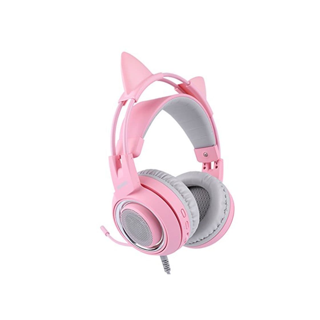 Product JianMeiHome Gaming Headset Cute Cat Headset Gaming Headset Micrófono con cancelación de Ruido Auriculares