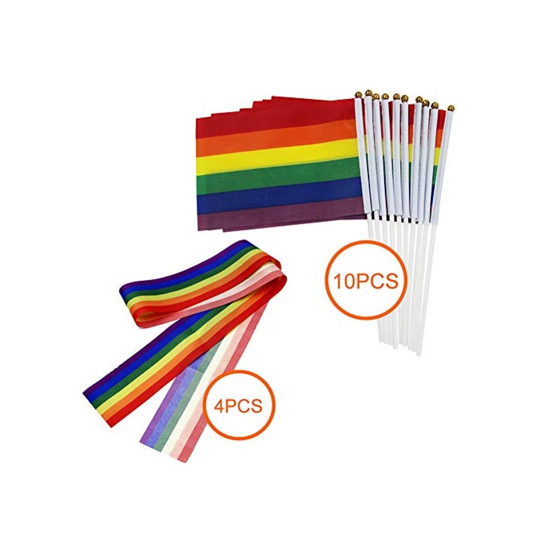 Producto 10 Pack Gay Pride Rainbow Flag Lesbian Peace Bandera LGBT