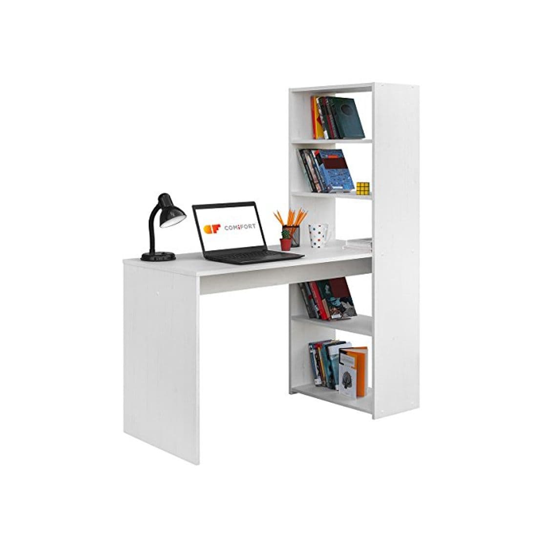 Product COMIFORT Escritorio con Estantería - Mesa de Estudio con Librería de Estructura