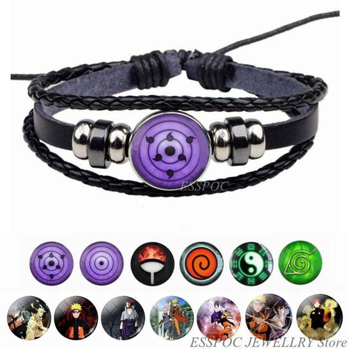 Fashion Pulseira sharingan olho preto,pulseira de couro uchiha