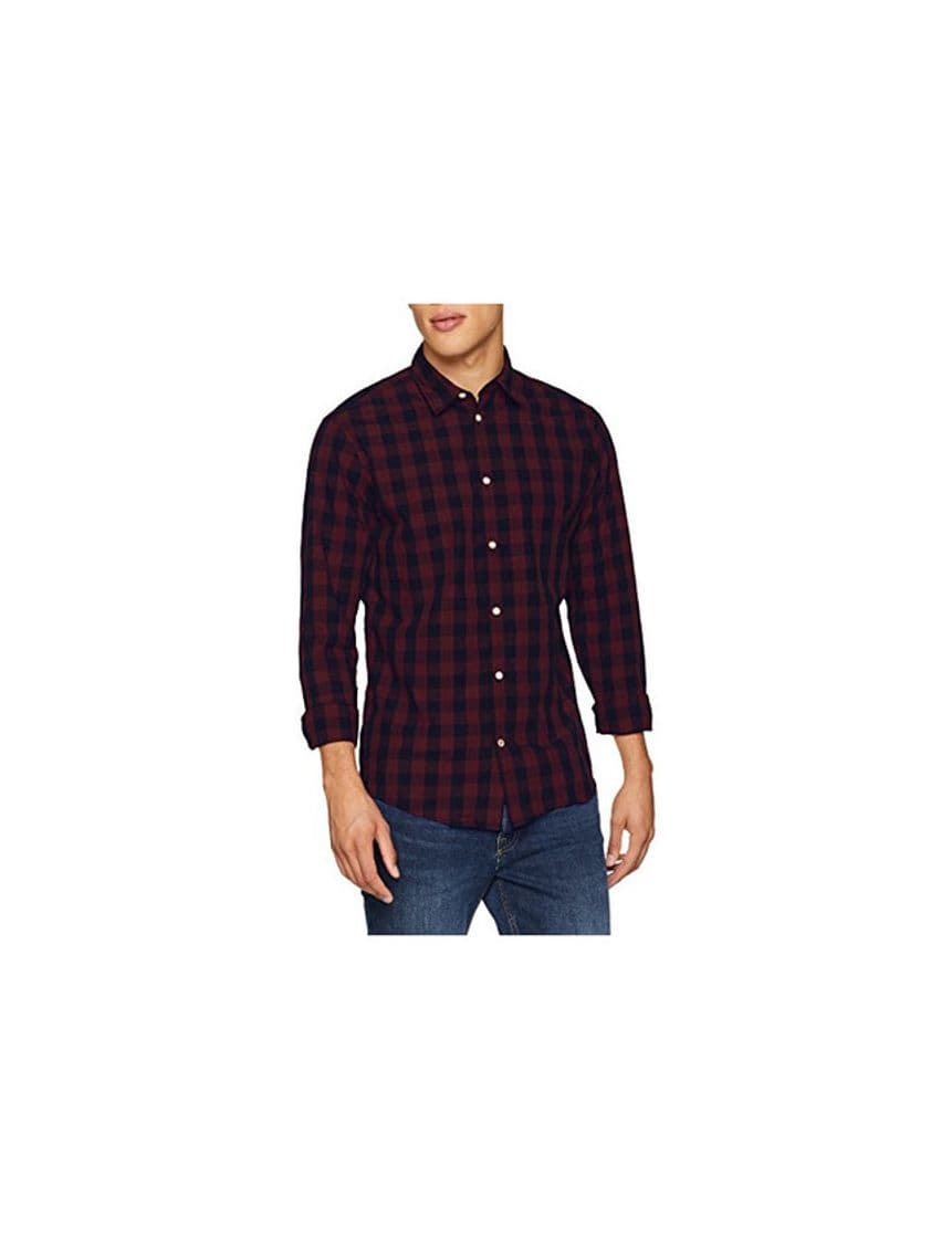 Moda JACK & JONES Jjegingham Shirt L/s Camisa, Multicolor