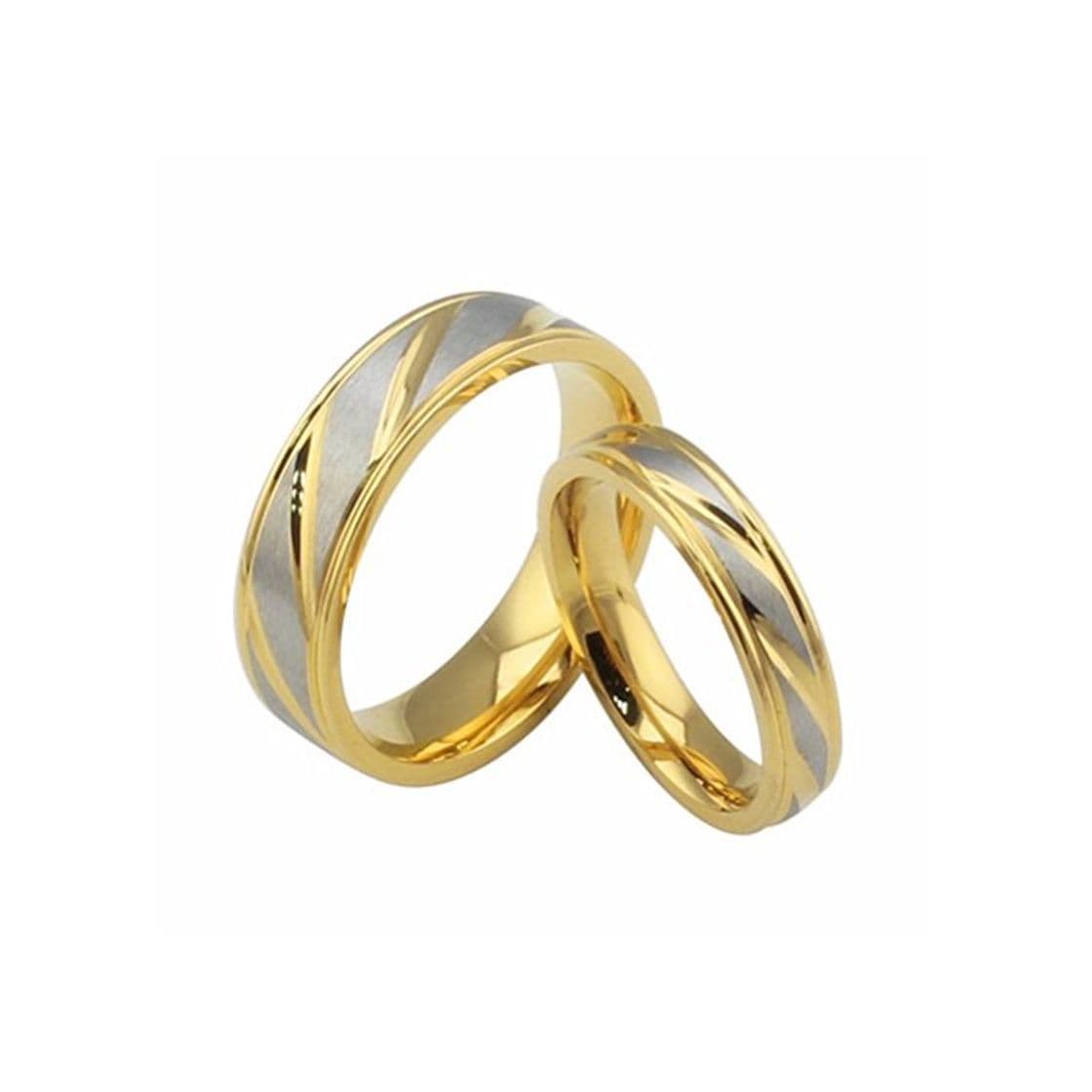 Producto HIJONES Joyería Mujeres Hombres Acero Inoxidable 18K Oro Plateado Anillo Promesa Cruzada Talla 22