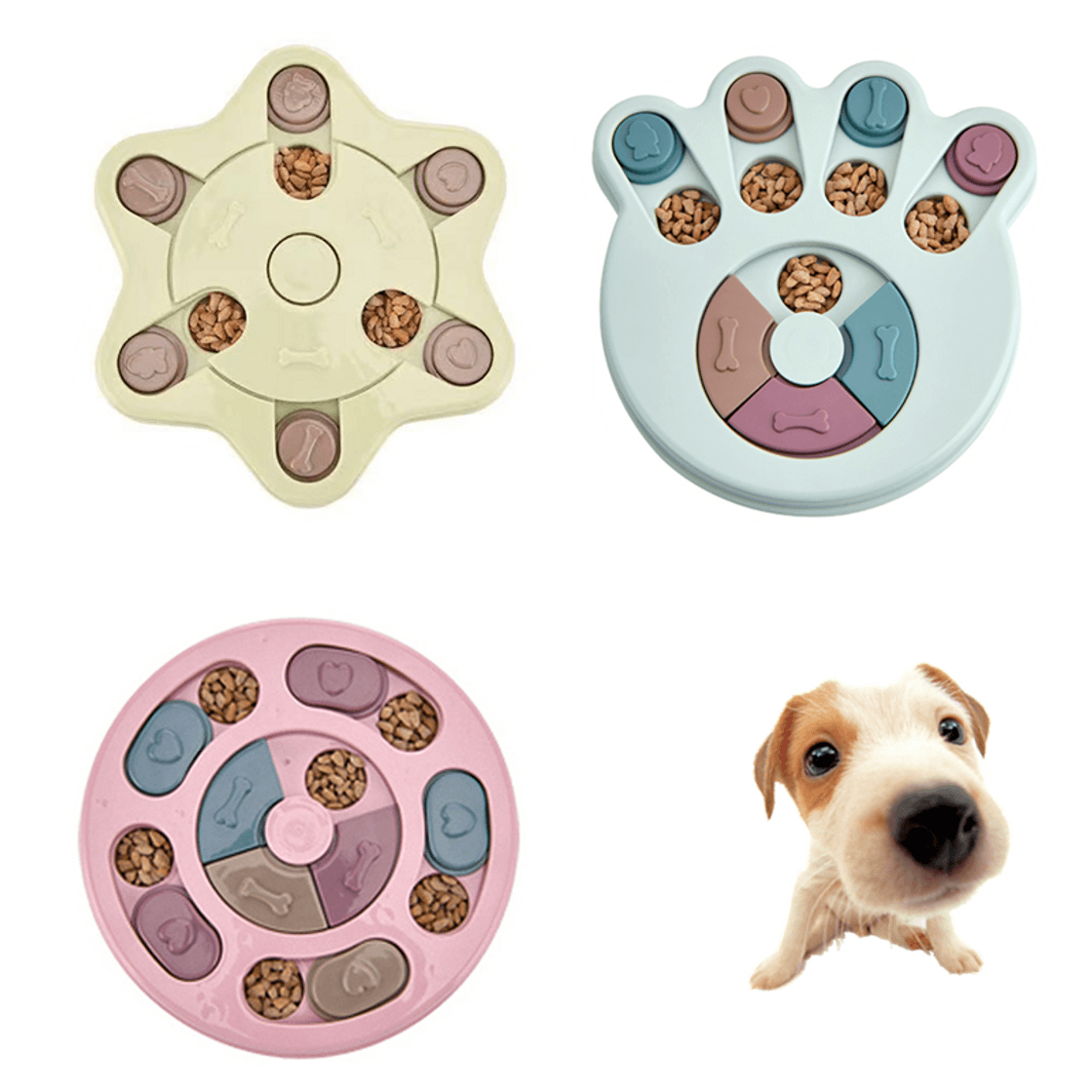 Fashion Dog Puzzle Toys Increase IQ Interactive Slow Dispensing Feeding ...