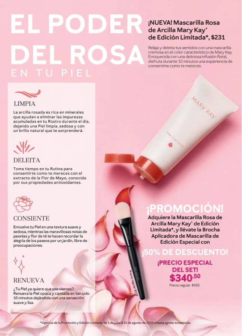 Fashion Mascarilla rosa de arcilla, edición limitada, MaryKay