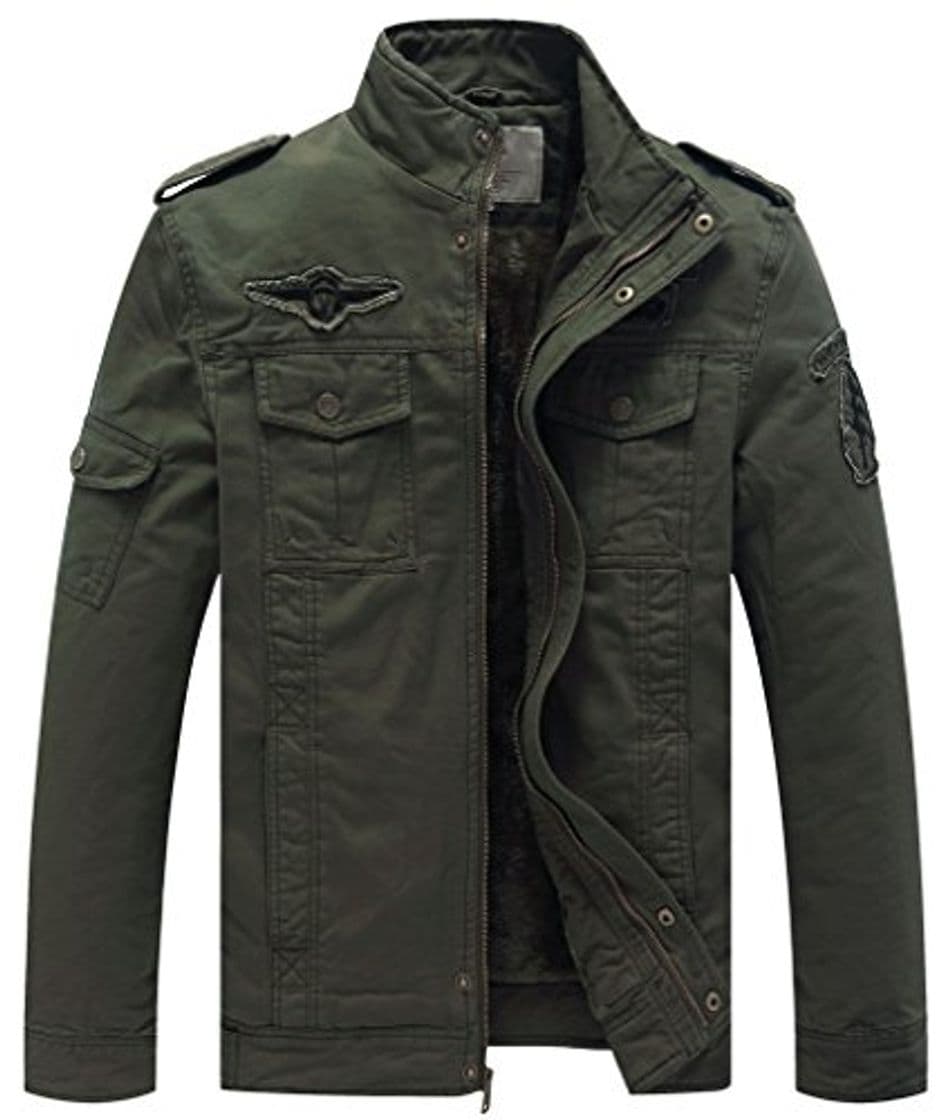 Product WenVen Cazadora Militar de Vestir Tactica Invierno para Hombre Verde Militar X