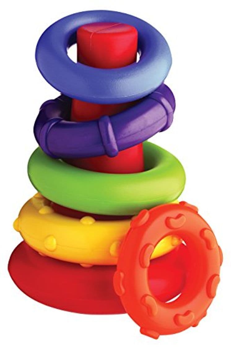 Place Playgro-40082 Pirámide Rock and Stack, Color Verde, Amarillo, Rojo, Lila, Naranja