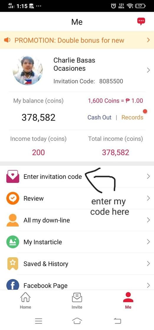 App Cashzine use my referral code 8085500