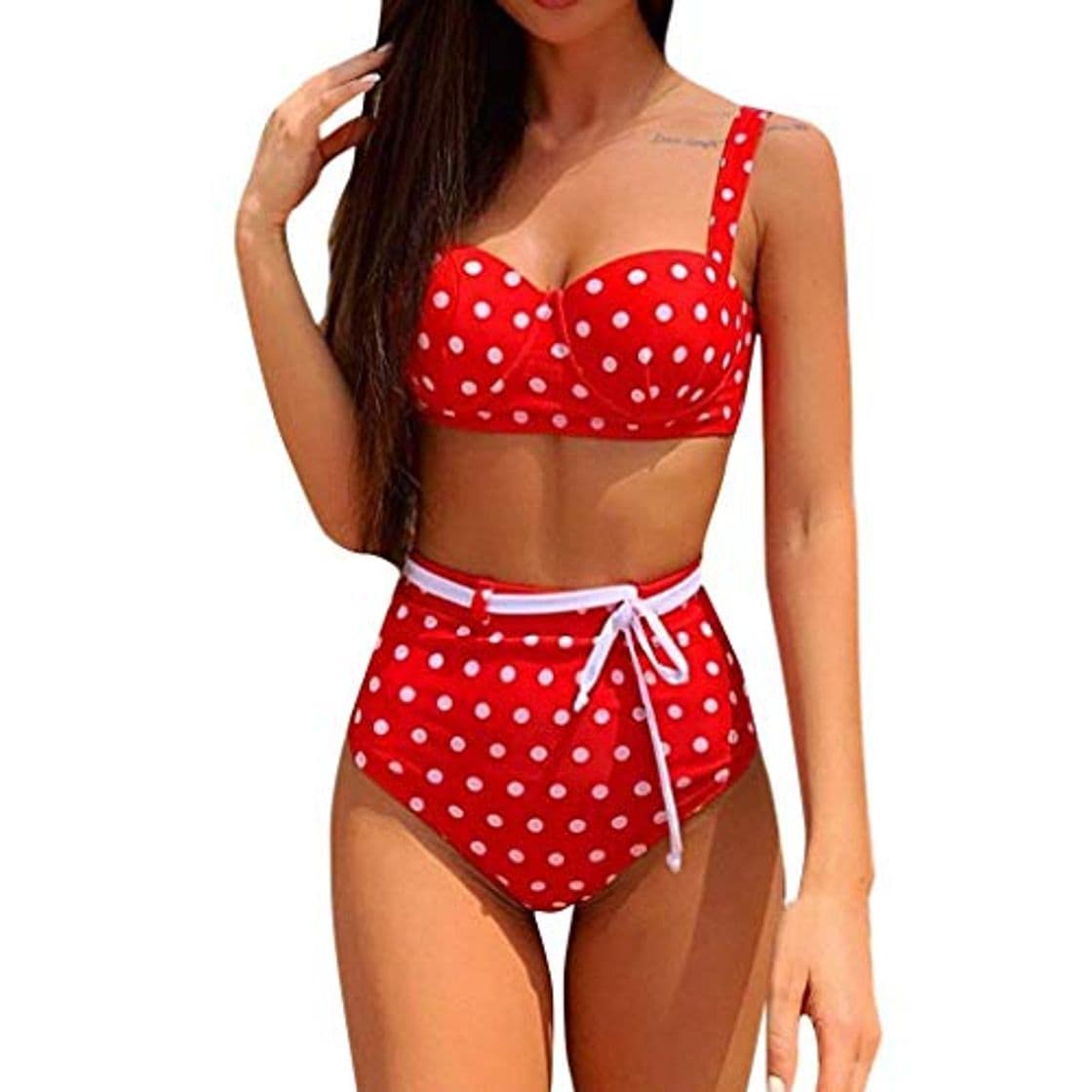 Moda Bikini Mujer Push Up 2019 Bikinis de Cintura Alta Sexy Traje de Baño de Dos Piezas Retro Bañador Ropa de Dos Piezas para Playa Acolchado Bañador vikinis brasileño Tallas Grandes