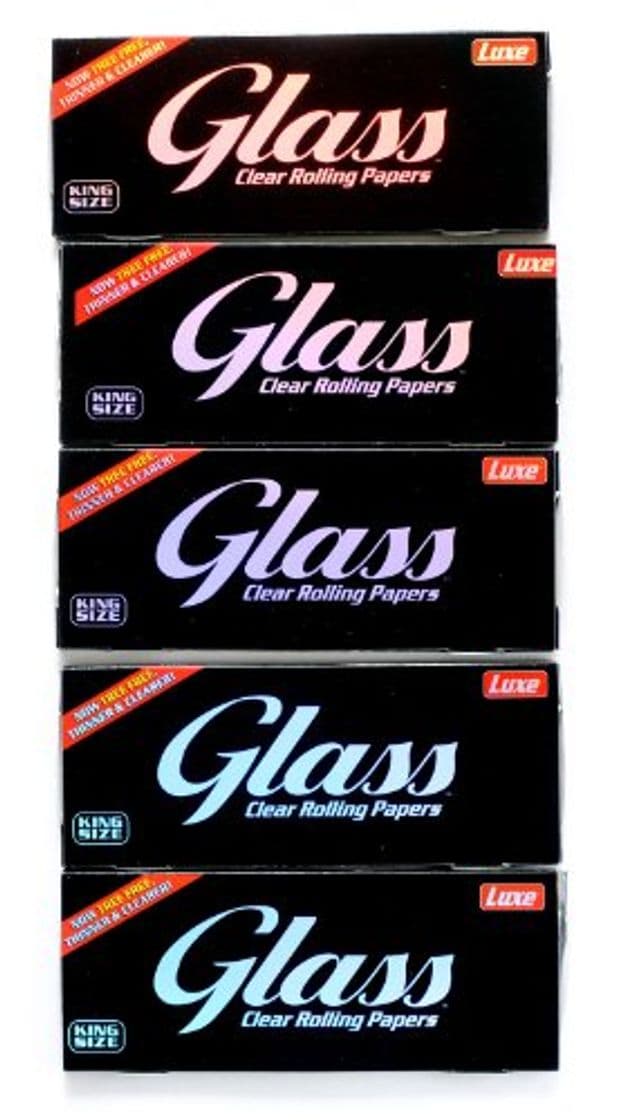 Product 5 booklets x GLASS Clear Rolling paper King Size