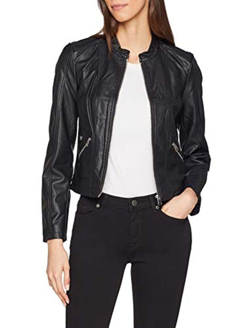 Fashion Vero Moda Vmkhloe Favo Faux Leather Jacket Noos Chaqueta, Negro