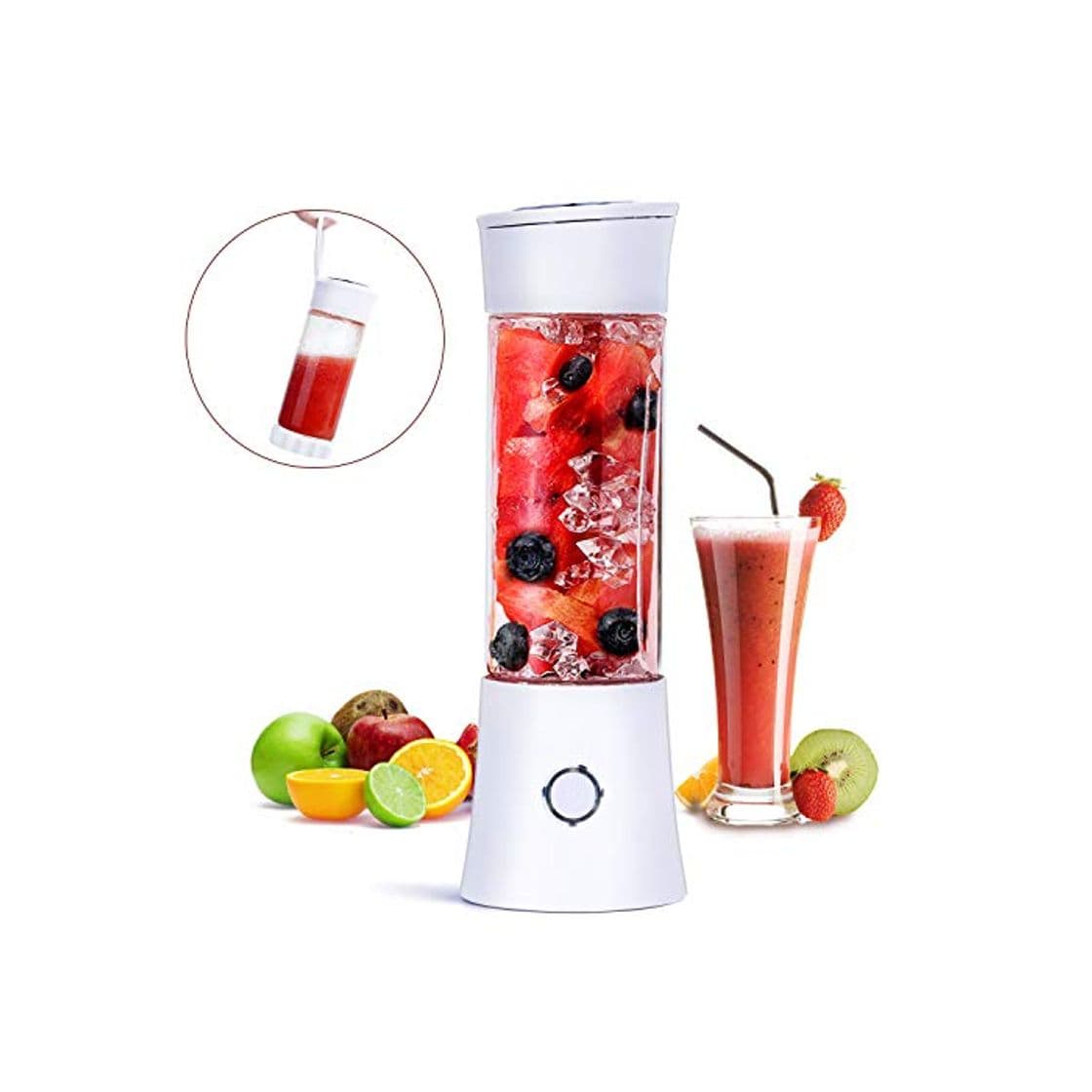 Product Fityou Licuadora Portátil, Mini Batidora de Vaso con 6 Cuchillas 480ML Juicer