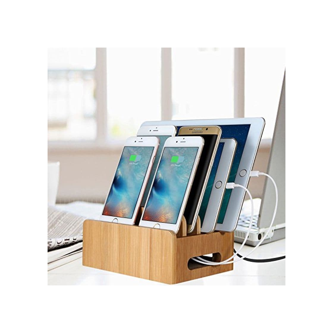 Product MaxTronic Estación de Carga Organizador de Dispositivos múltiples Universal Cord Organizer Base Dock para teléfonos Inteligentes y tabletas