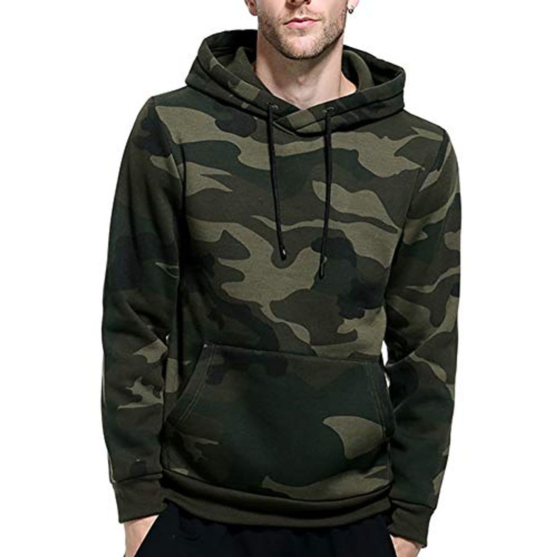 Fashion Acelyn - Sudadera informal con capucha con forro polar para hombre