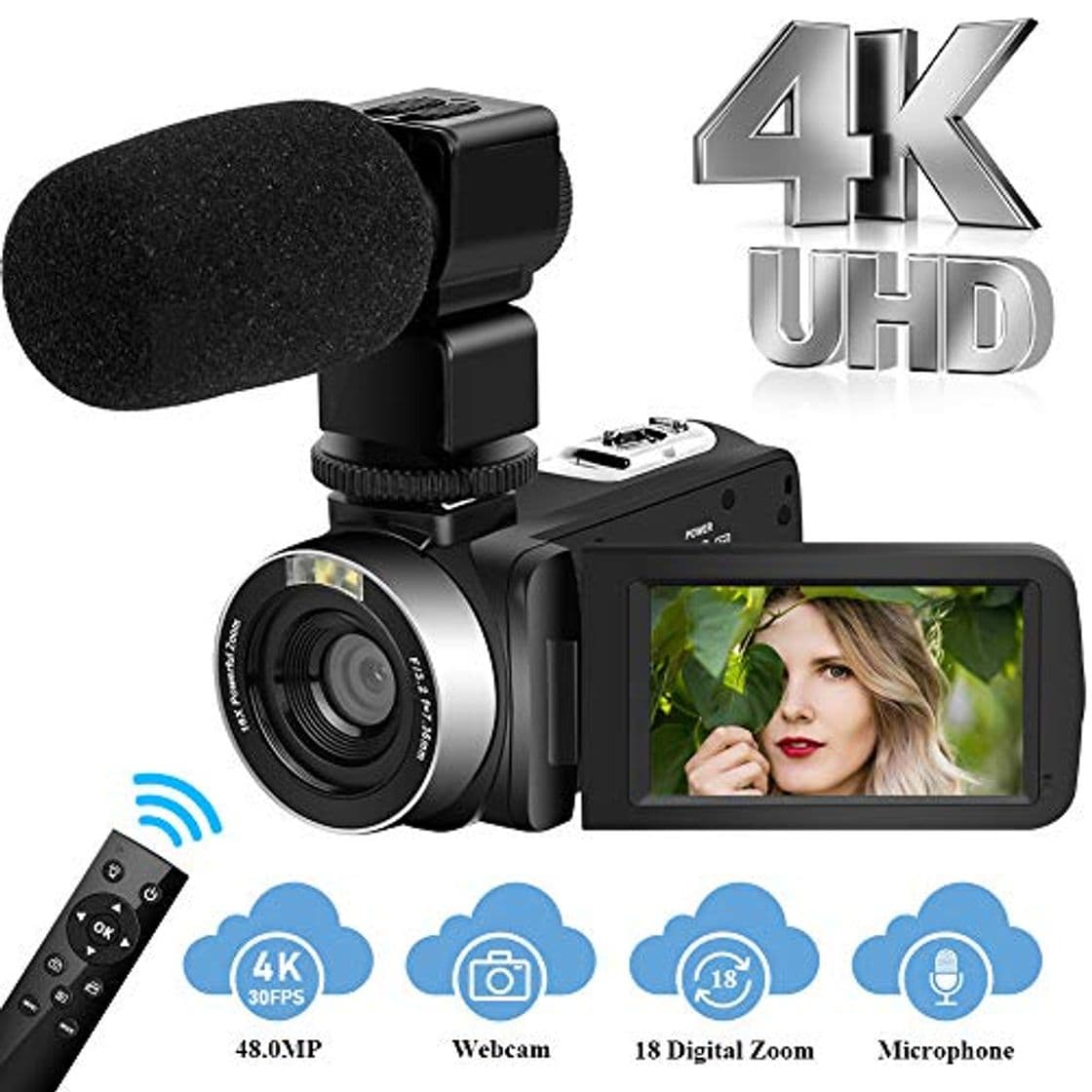 Producto Videocámara Videocámara Ultra HD 4K con micrófono