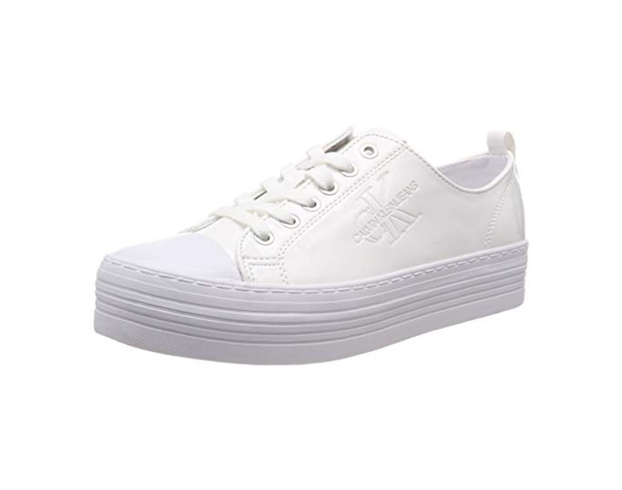 Fashion Calvin Klein Jeans Zolah Patent Zapatillas Mujer, Blanco