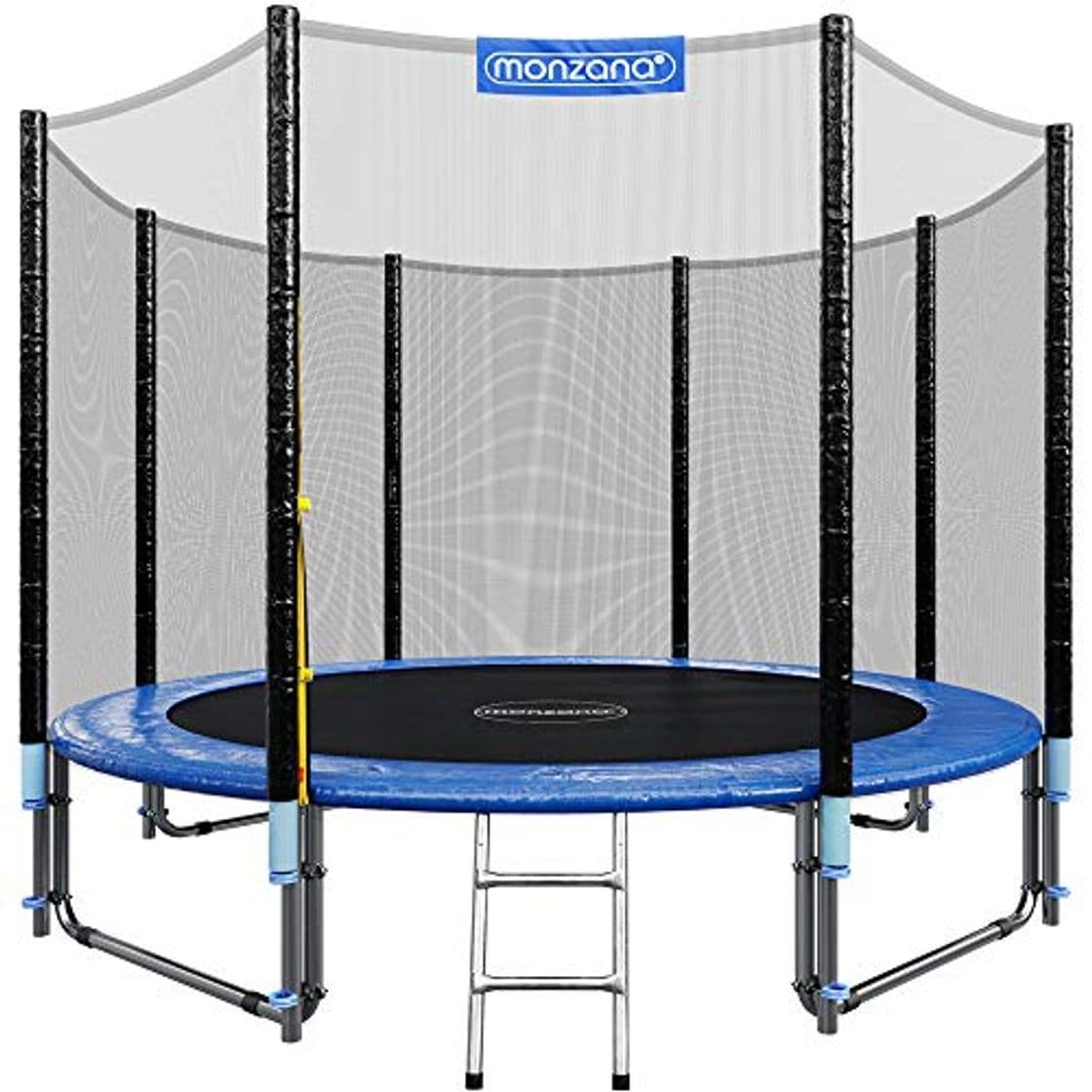 Product Monzana Trampolín de 305 cm Cama elástica Negro y Azul con Red de Seguridad y Escalera Juego Deporte Exterior jardín