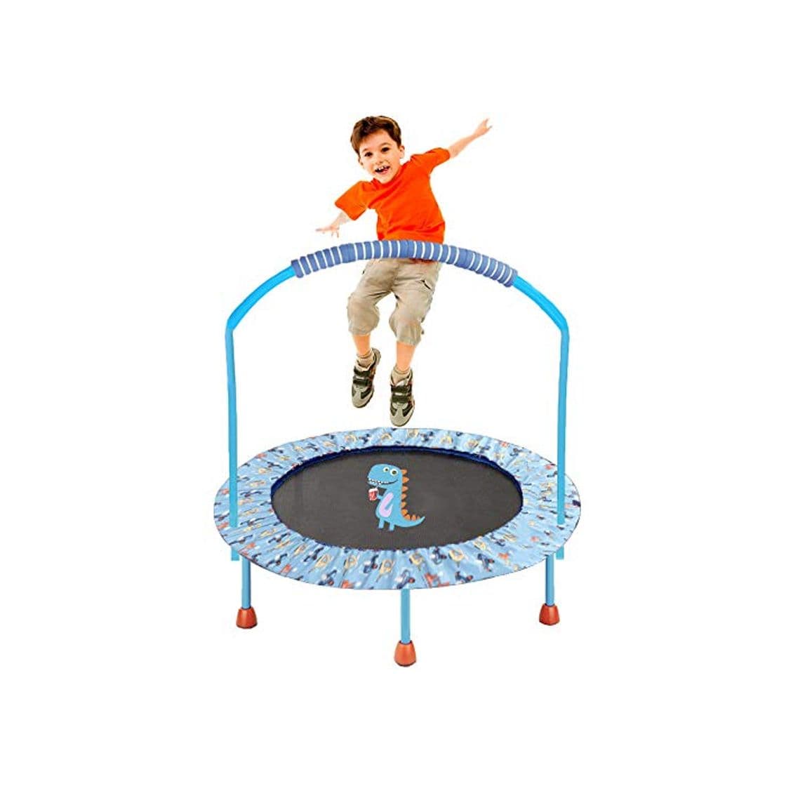 Product LBLA ø38 Pulgadas Mini Trampolín para Niños, Pasamanos Ajustable y Cubierta Colchada