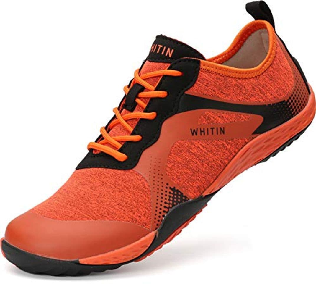 Fashion WHITIN Zapatilla Minimalista de Barefoot Trail Running para Hombre Zapato Descalzo Correr Deportivas Fitness Gimnasio Calzado Asfalto Naranja 40 EU