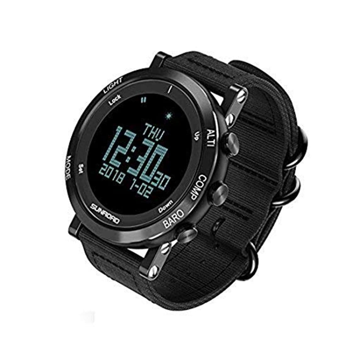 Product SUNROAD Hombre Relojes Deportes al Aire Libre Reloj Altímetro Barómetro Brújula Podómetro Reloj con Correa de Nylon