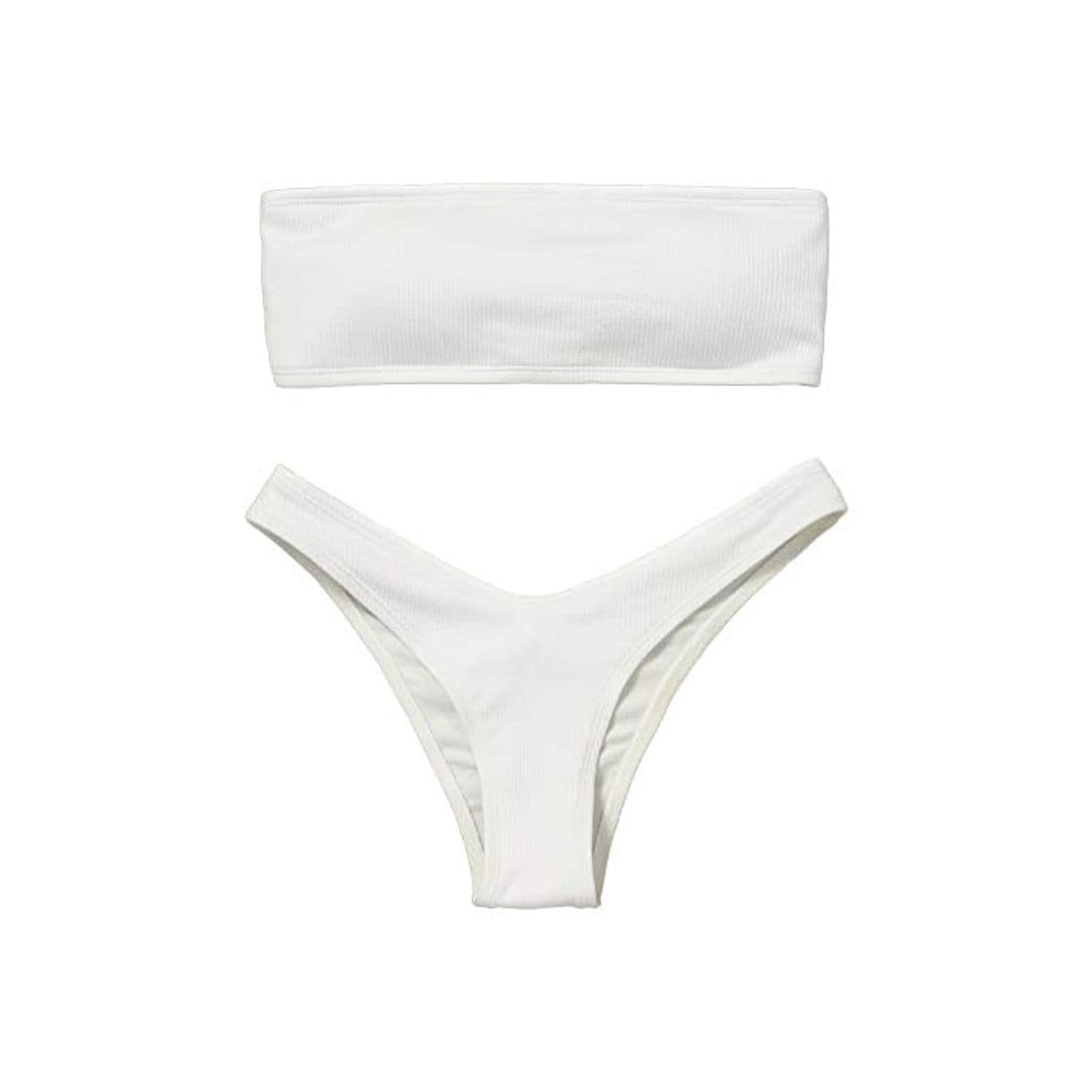 Producto Voqeen Mujeres Sexy Bandeau Traje de baño Cuello Alto sin Tirantes Acanalado