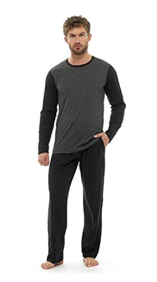 Lugar Pijama Hombre Invierno Sudadera Gimnasio 100% Algodón Mangas Largas Set Suave Cómodo