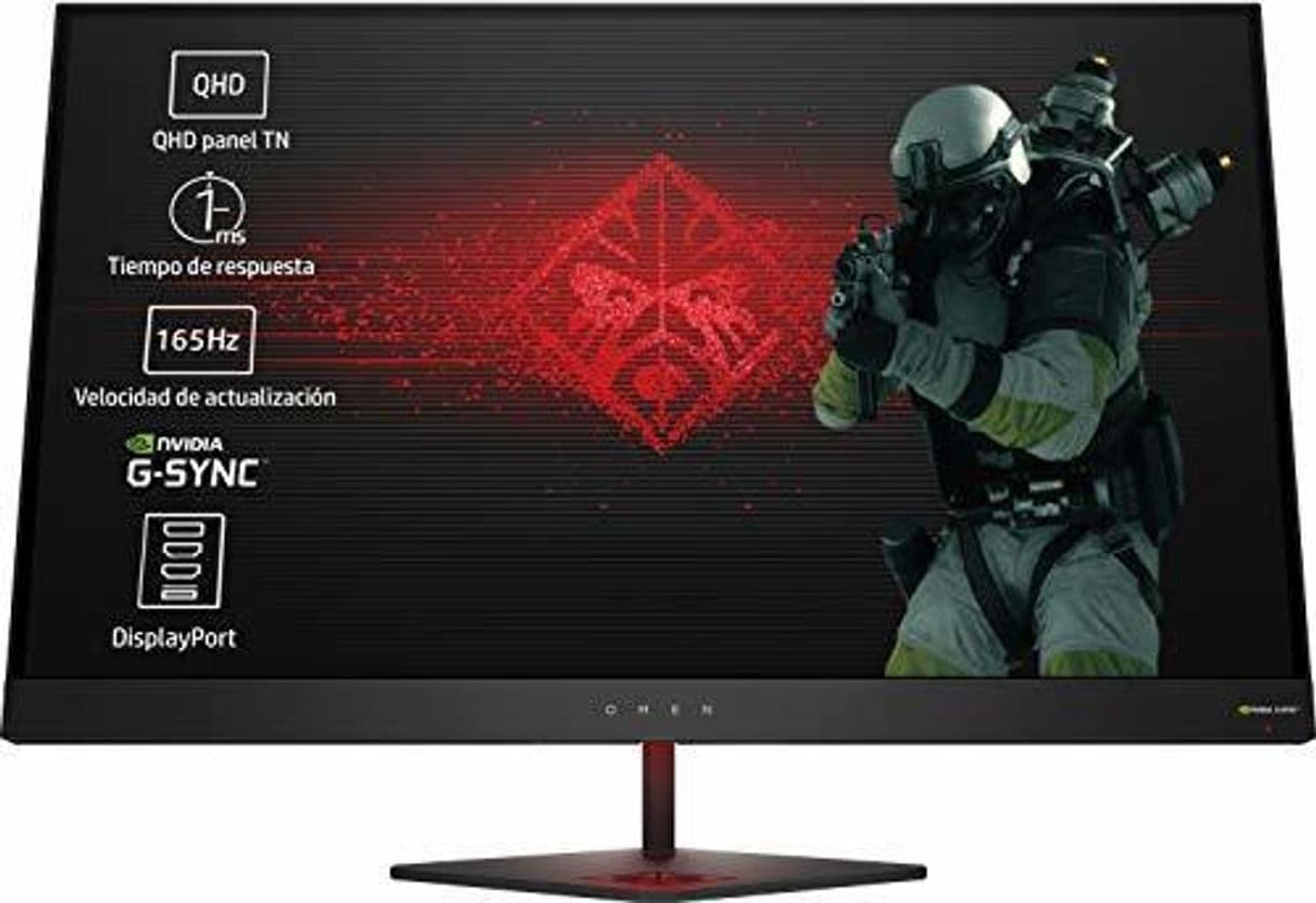 Electrónica HP OMEN 27 - Monitor gaming de 27 pulgadas G-sync