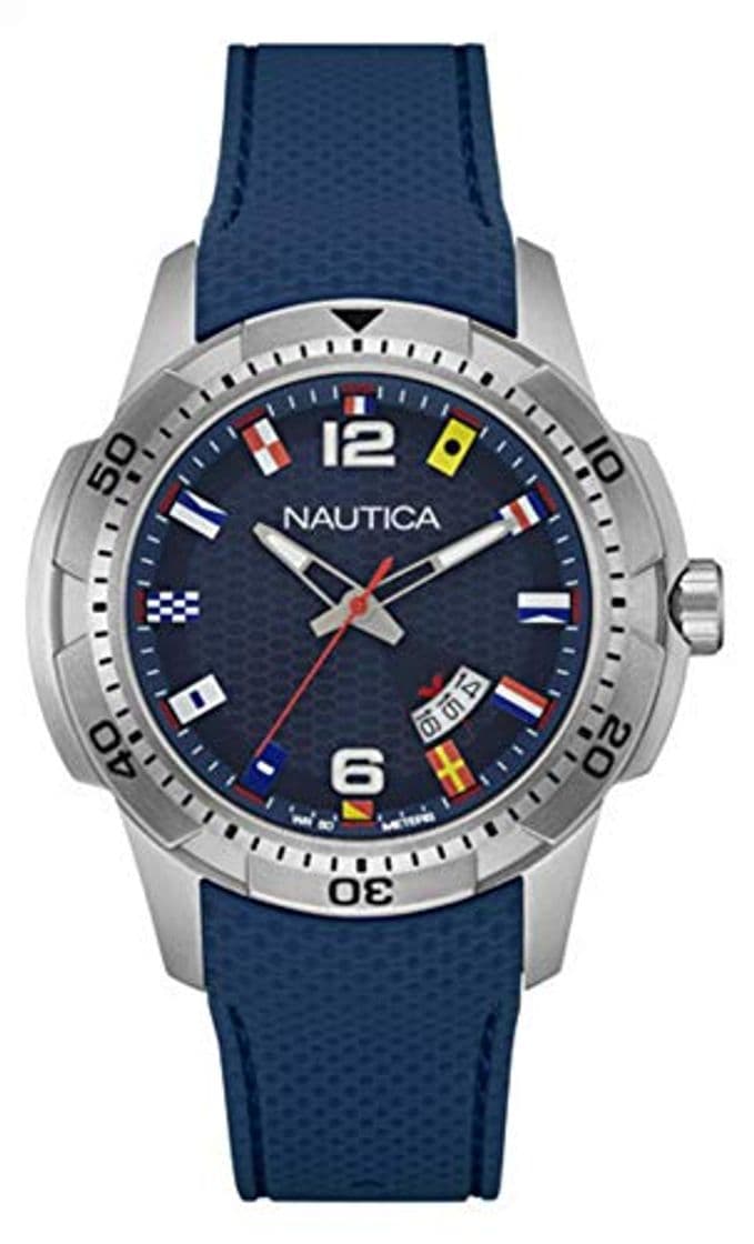 Fashion Nautica Reloj Analógico para Hombre de Cuarzo con Correa en Silicona NAI13515G