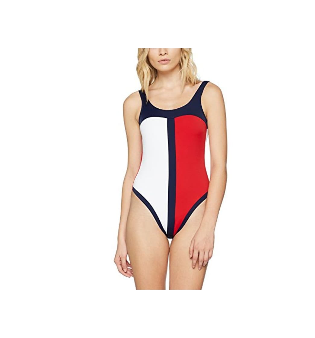 Moda Tommy Hilfiger One-Piece Traje de baño de una Pieza, Azul