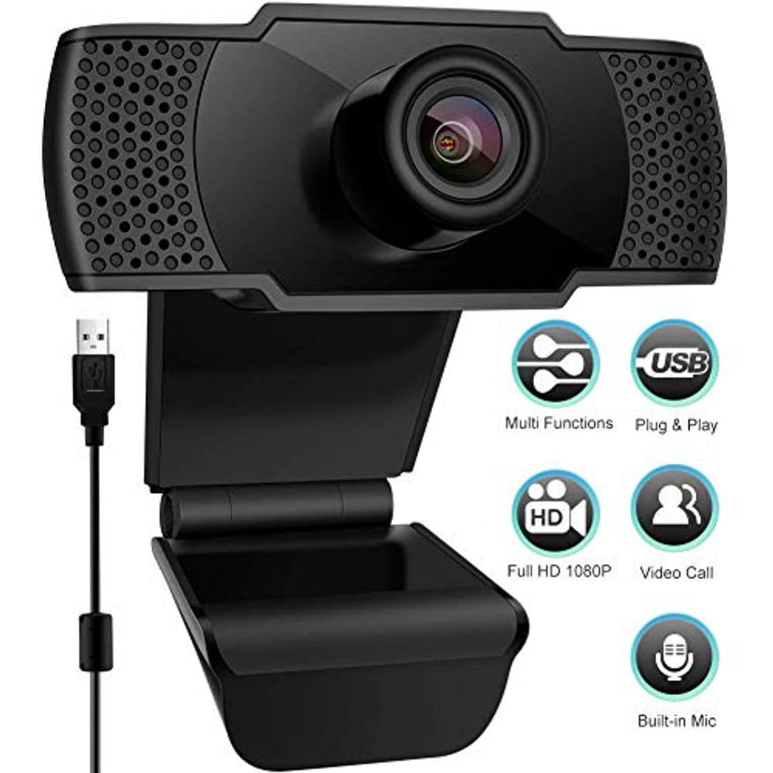 Producto swonuk Cámara Web 1080P con Micrófono, Computadora Portátil PC Webcam de Escritorio