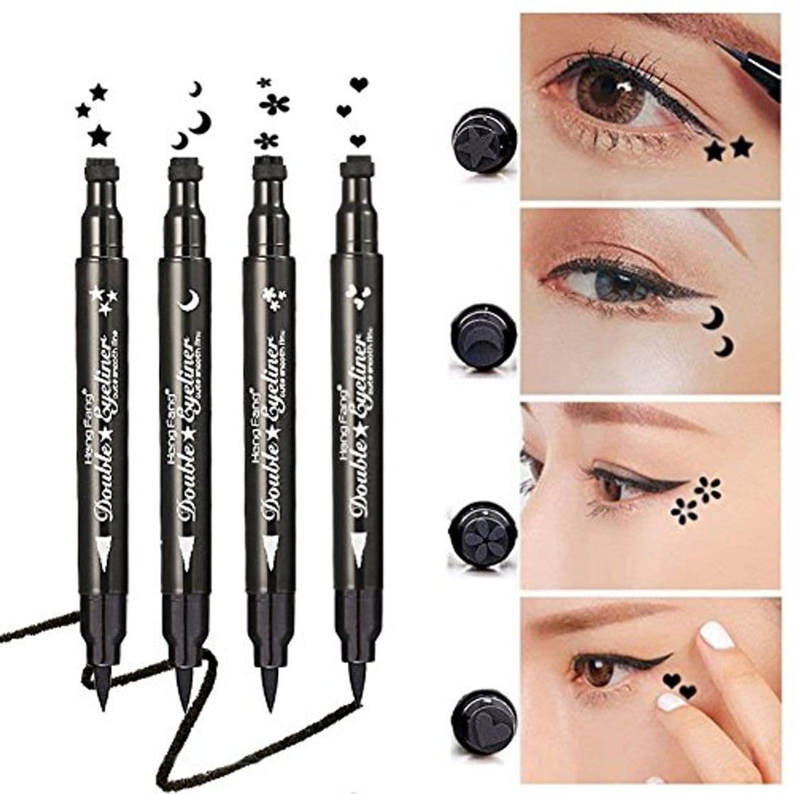 Lugar Yuccer Delineadores de Ojos Liquido, Eyeliner Waterproof Stamp, Lapiz de Ojos Impermeable