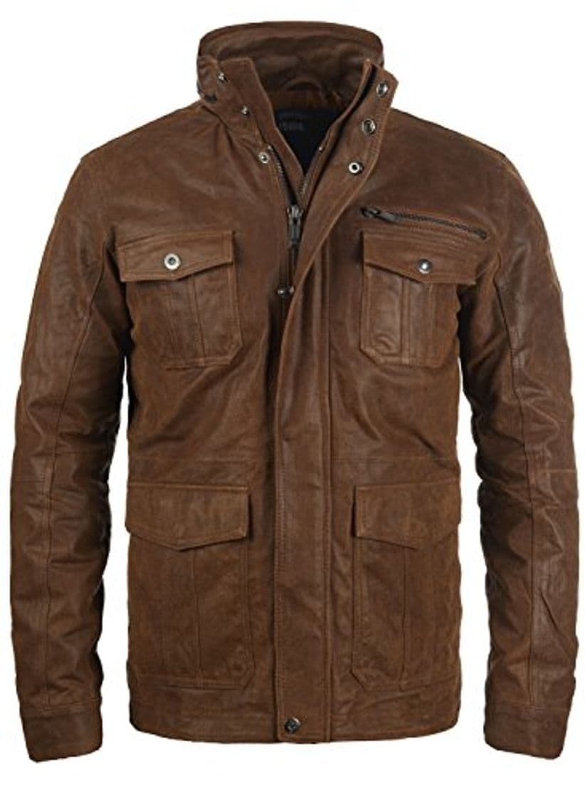 Fashion !Solid Lash Chaqueta Cazadora De Piel para Hombre con Cuello Alto De