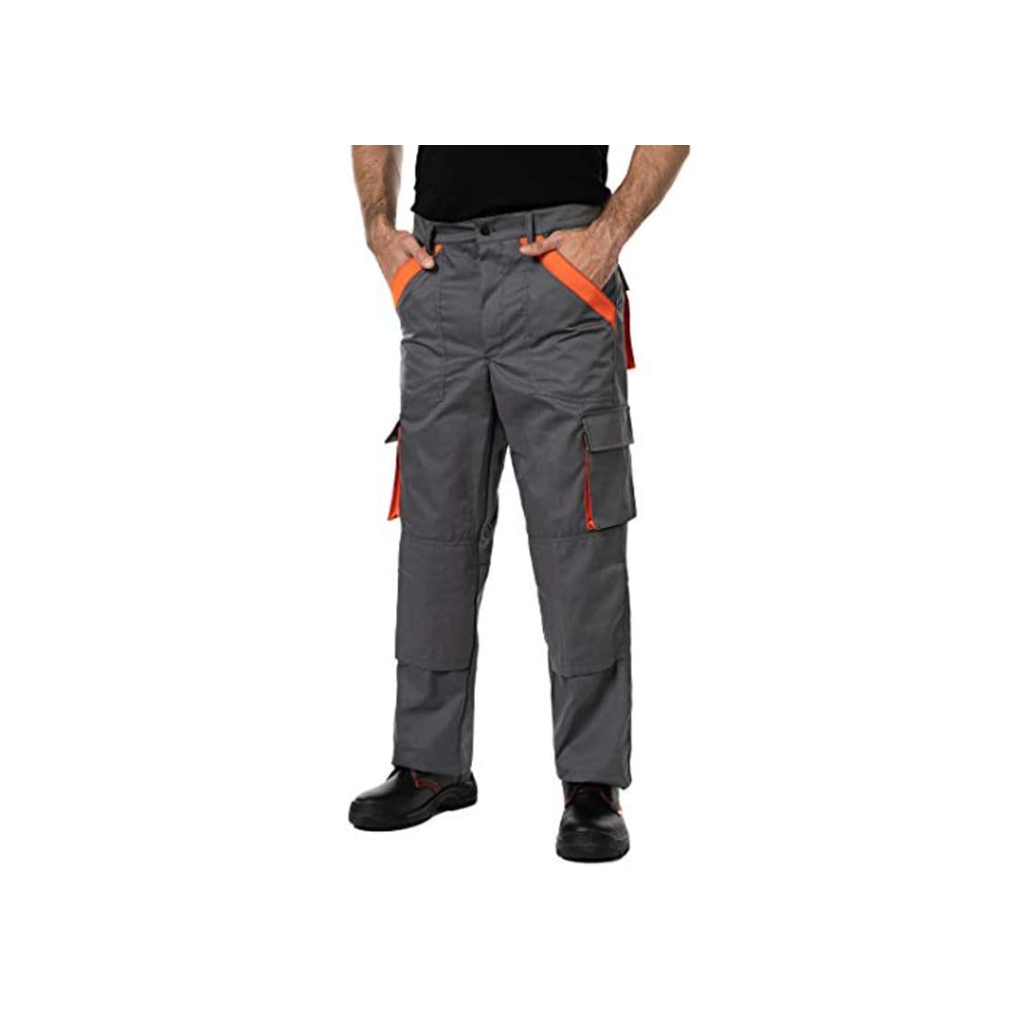 Fashion Pantalones de Trabajo para Hombre, Made in EU, Refuerzo y Acolchado en