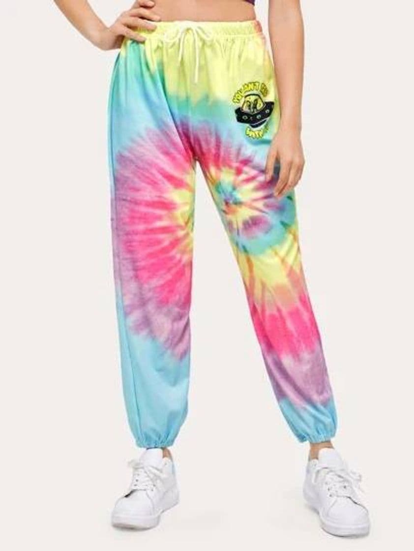 Moda Joggers tie dye con espiral 