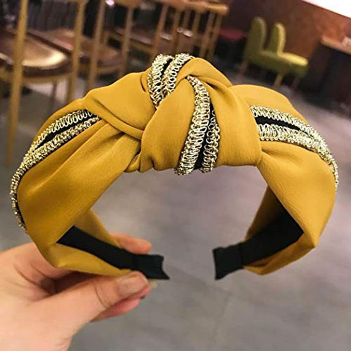 Product Diadema de tela para mujer, con nudo, estilo turbante, algodón