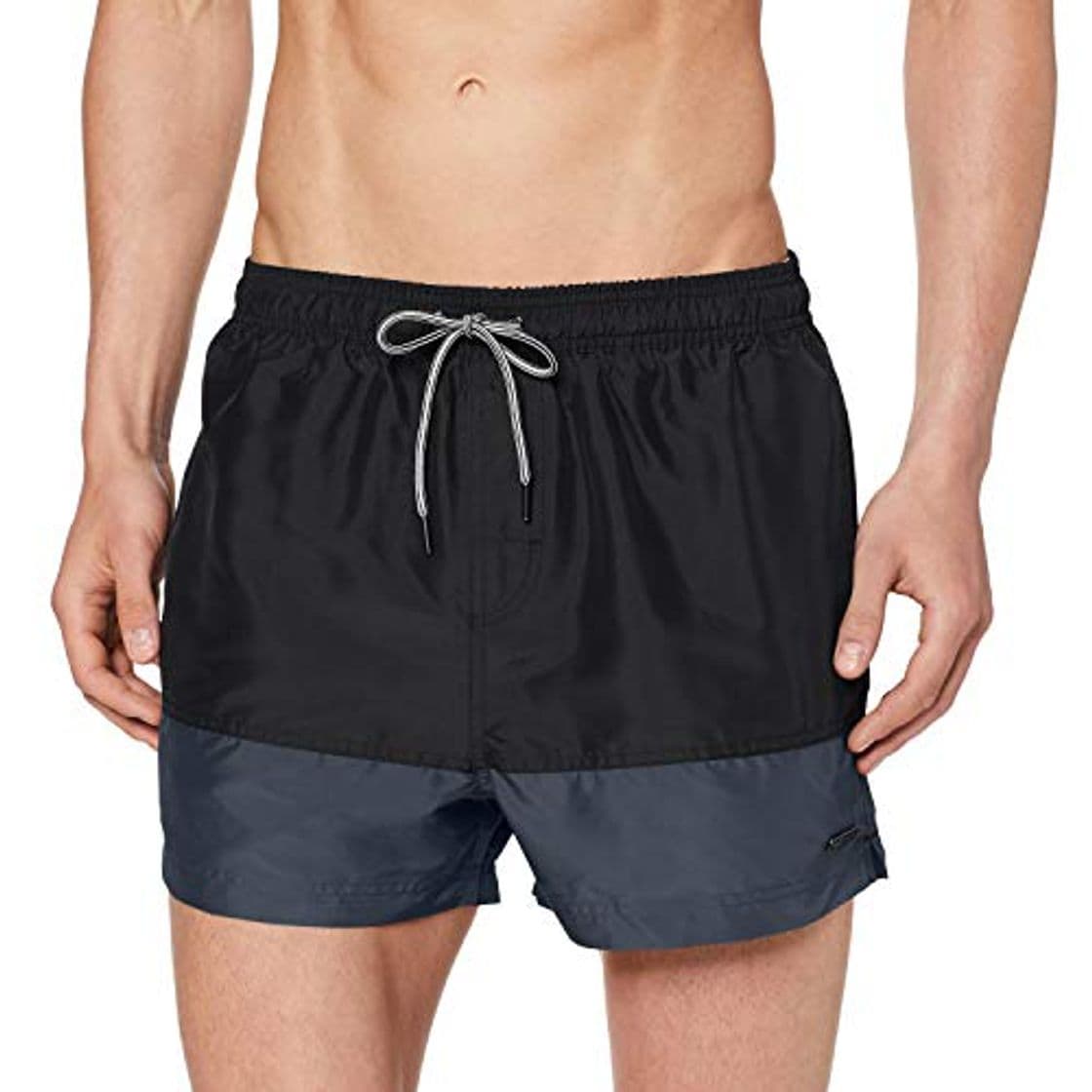 Moda Marca Amazon - MERAKI Shorts de Natación Hombre, Gris